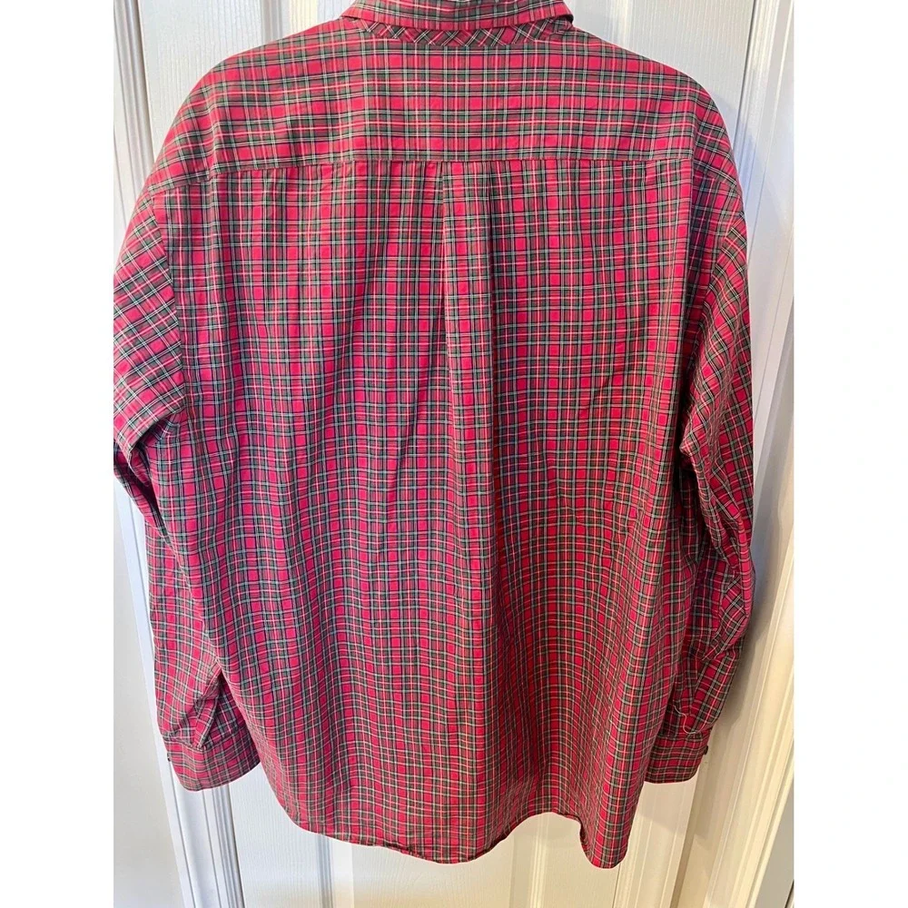 Club Room Mens Red Plaid Regular Fit Performance Button Down Shirt